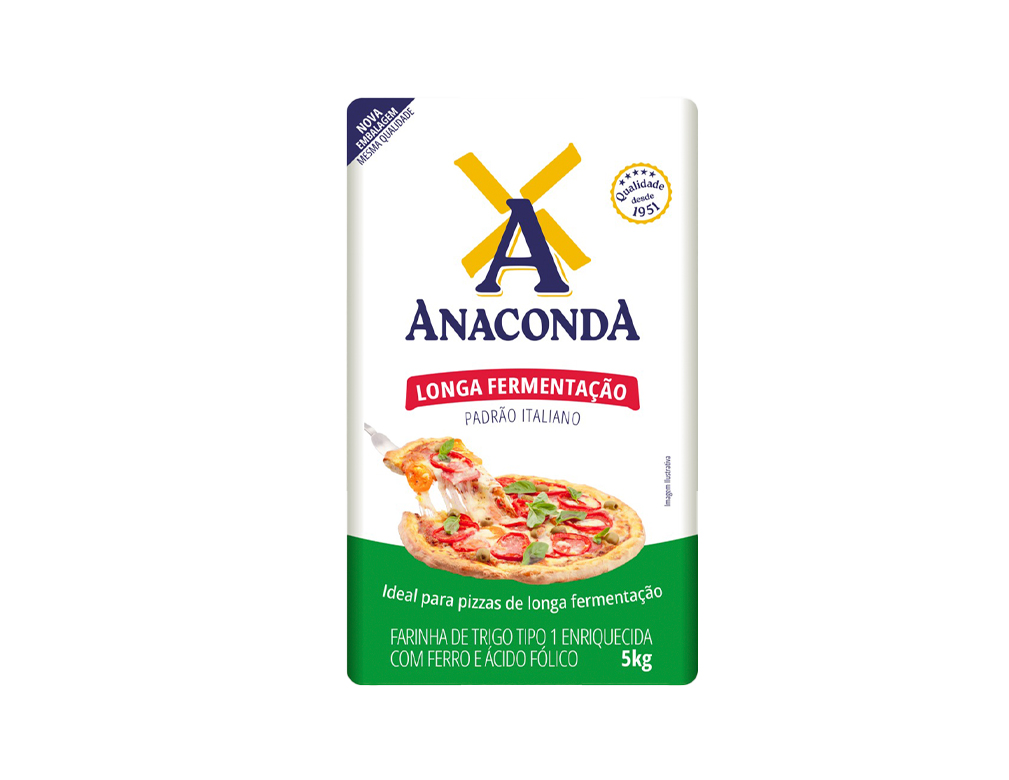 FARINHA DE TRIGO LONGA FERMENTAÇÃO PIZZA ANACONDA 5 KG (FDO 25 KG)